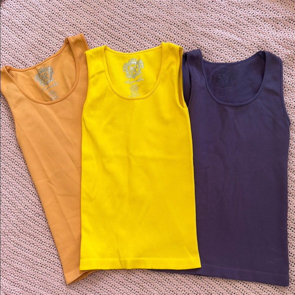 Sugarlips Tank Tops in Orange, Yellow, and Purple
